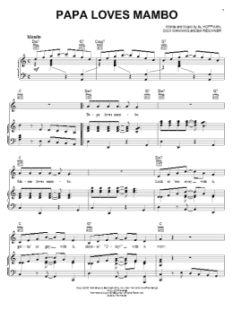 page one of Papa Loves Mambo (Piano, Vocal & Guitar Chords (Right-Hand Melody))