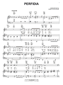 page one of Perfidia (Piano, Vocal & Guitar Chords (Right-Hand Melody))
