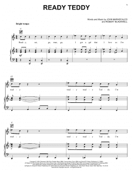 page one of Ready Teddy (Piano, Vocal & Guitar Chords (Right-Hand Melody))
