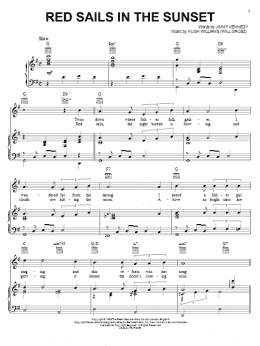 page one of Red Sails In The Sunset (Piano, Vocal & Guitar Chords (Right-Hand Melody))