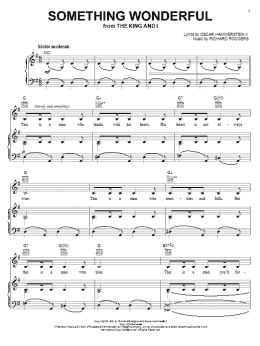 page one of Something Wonderful (Piano, Vocal & Guitar Chords (Right-Hand Melody))