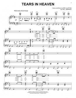 page one of Tears In Heaven (Piano, Vocal & Guitar Chords (Right-Hand Melody))