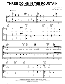 page one of Three Coins In The Fountain (Piano, Vocal & Guitar Chords (Right-Hand Melody))