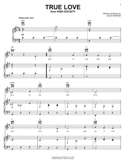 page one of True Love (from High Society) (Piano, Vocal & Guitar Chords (Right-Hand Melody))
