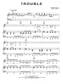 page one of T-R-O-U-B-L-E (Piano, Vocal & Guitar Chords (Right-Hand Melody))