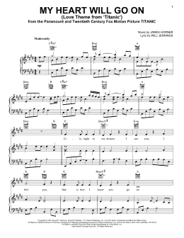 page one of My Heart Will Go On (Love Theme from Titanic) (Piano, Vocal & Guitar Chords (Right-Hand Melody))