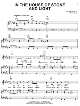page one of In The House Of Stone And Light (Piano, Vocal & Guitar Chords (Right-Hand Melody))
