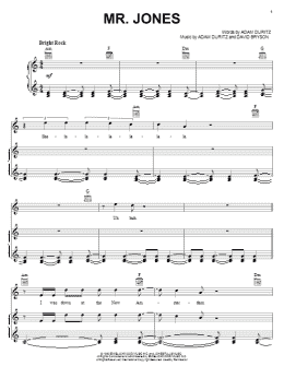page one of Mr. Jones (Piano, Vocal & Guitar Chords (Right-Hand Melody))