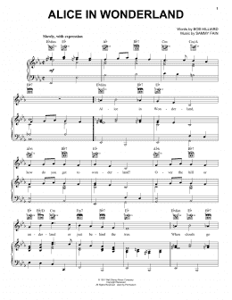 page one of Alice In Wonderland (Piano, Vocal & Guitar Chords (Right-Hand Melody))