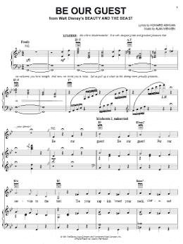 page one of Be Our Guest (from Beauty And The Beast) (Piano, Vocal & Guitar Chords (Right-Hand Melody))