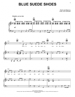 page one of Blue Suede Shoes (Piano, Vocal & Guitar Chords (Right-Hand Melody))