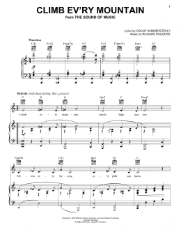 page one of Climb Ev'ry Mountain (from The Sound of Music) (Piano, Vocal & Guitar Chords (Right-Hand Melody))