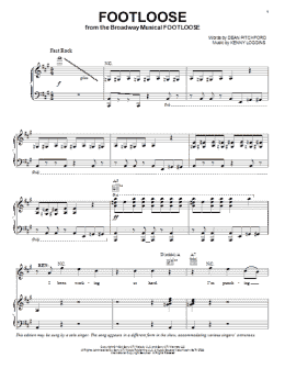 page one of Footloose (Piano, Vocal & Guitar Chords)