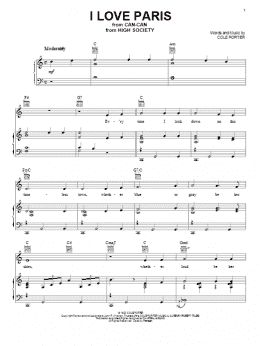 page one of I Love Paris (Piano, Vocal & Guitar Chords (Right-Hand Melody))