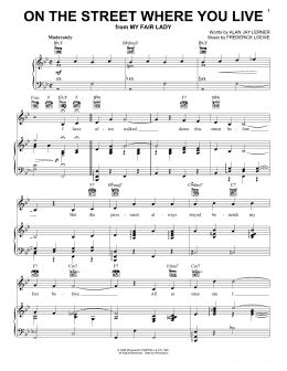 page one of On The Street Where You Live (Piano, Vocal & Guitar Chords (Right-Hand Melody))
