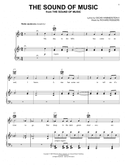 page one of The Sound Of Music (from The Sound of Music) (Piano, Vocal & Guitar Chords (Right-Hand Melody))
