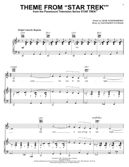 page one of Theme from Star Trek(R) (Piano, Vocal & Guitar Chords (Right-Hand Melody))