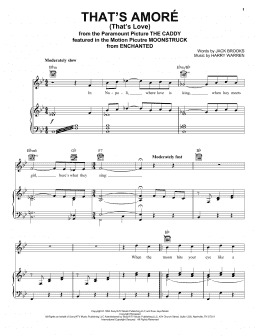 page one of That's Amore (That's Love) (Piano, Vocal & Guitar Chords (Right-Hand Melody))