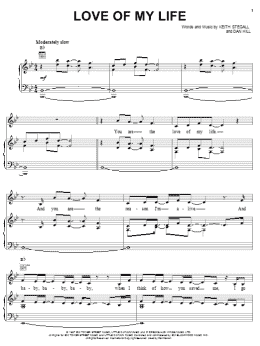 page one of Love Of My Life (Piano, Vocal & Guitar Chords (Right-Hand Melody))