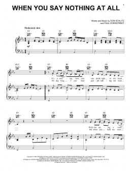 page one of When You Say Nothing At All (Piano, Vocal & Guitar Chords (Right-Hand Melody))
