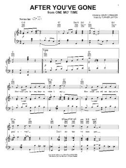page one of After You've Gone (Piano, Vocal & Guitar Chords (Right-Hand Melody))