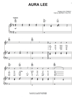 page one of Aura Lee (Piano, Vocal & Guitar Chords (Right-Hand Melody))