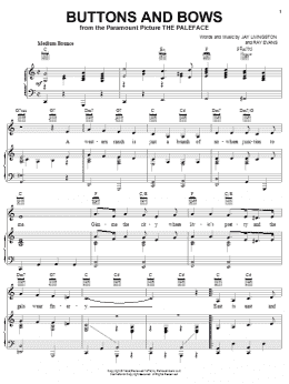 page one of Buttons And Bows (Piano, Vocal & Guitar Chords (Right-Hand Melody))
