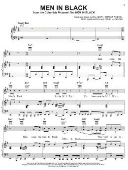 page one of Men In Black (Piano, Vocal & Guitar Chords (Right-Hand Melody))