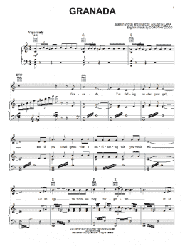 page one of Granada (Piano, Vocal & Guitar Chords (Right-Hand Melody))