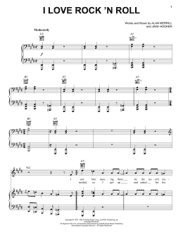 page one of I Love Rock 'N Roll (Piano, Vocal & Guitar Chords (Right-Hand Melody))