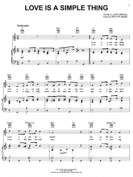 page one of Love Is A Simple Thing (Piano, Vocal & Guitar Chords (Right-Hand Melody))