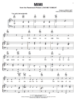 page one of Mimi (Piano, Vocal & Guitar Chords (Right-Hand Melody))