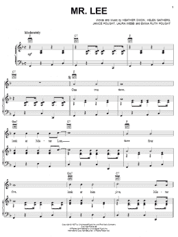 page one of Mr. Lee (Piano, Vocal & Guitar Chords (Right-Hand Melody))