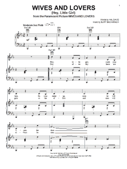 page one of Wives And Lovers (Hey, Little Girl) (Piano, Vocal & Guitar Chords (Right-Hand Melody))