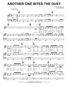 page one of Another One Bites The Dust (Piano, Vocal & Guitar Chords (Right-Hand Melody))