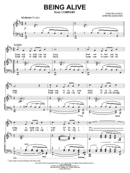 page one of Being Alive (Piano, Vocal & Guitar Chords (Right-Hand Melody))
