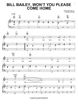 page one of Bill Bailey, Won't You Please Come Home (Piano, Vocal & Guitar Chords (Right-Hand Melody))