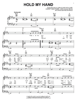 page one of Hold My Hand (Piano, Vocal & Guitar Chords (Right-Hand Melody))