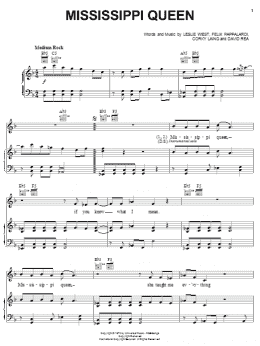 page one of Mississippi Queen (Piano, Vocal & Guitar Chords (Right-Hand Melody))