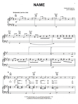 page one of Name (Piano, Vocal & Guitar Chords (Right-Hand Melody))