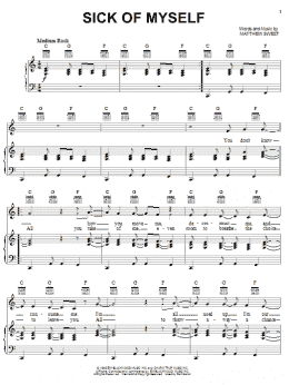 page one of Sick Of Myself (Piano, Vocal & Guitar Chords (Right-Hand Melody))