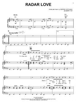 page one of Radar Love (Piano, Vocal & Guitar Chords (Right-Hand Melody))