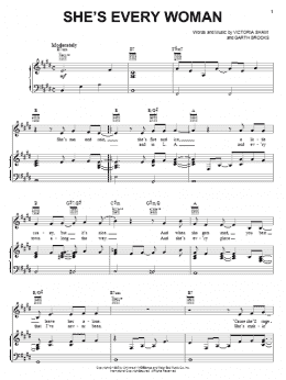 page one of She's Every Woman (Piano, Vocal & Guitar Chords (Right-Hand Melody))