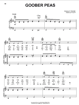 page one of Goober Peas (Piano, Vocal & Guitar Chords (Right-Hand Melody))