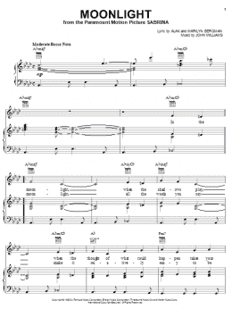 page one of Moonlight (Piano, Vocal & Guitar Chords (Right-Hand Melody))