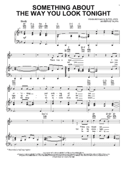 page one of Something About The Way You Look Tonight (Piano, Vocal & Guitar Chords (Right-Hand Melody))