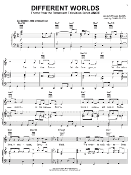 page one of Different Worlds (Piano, Vocal & Guitar Chords (Right-Hand Melody))