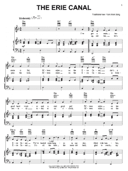 page one of The Erie Canal (Piano, Vocal & Guitar Chords (Right-Hand Melody))