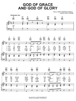 page one of God Of Grace And God Of Glory (Piano, Vocal & Guitar Chords (Right-Hand Melody))