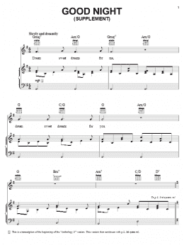 page one of Good Night (Piano, Vocal & Guitar Chords (Right-Hand Melody))